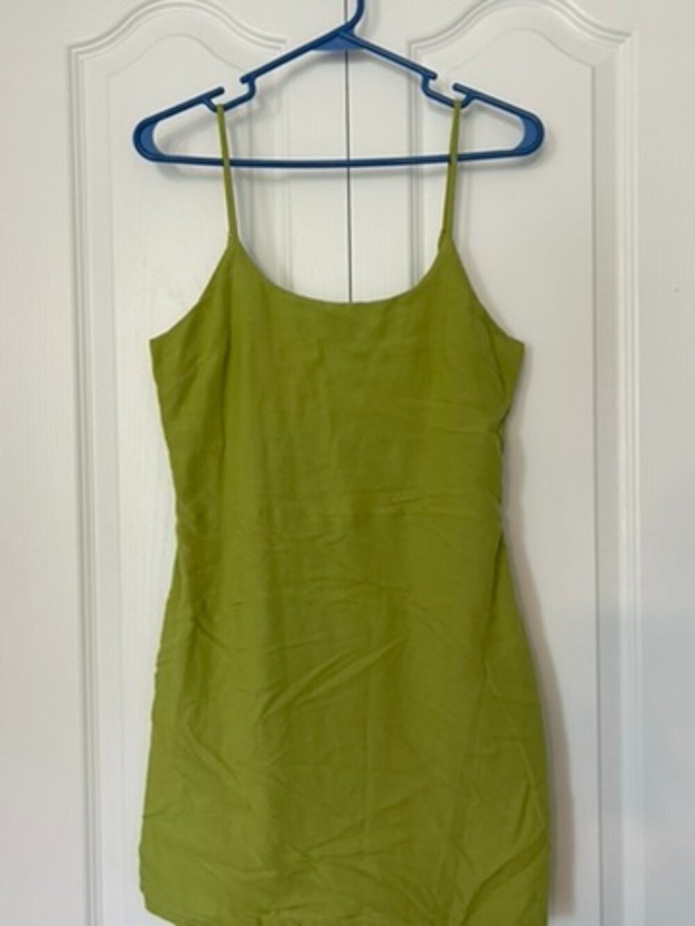 JAPNA Chartreuse Smocked Back Mini Dress Size Medium